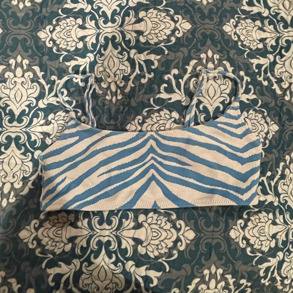 Triangl Swimwear Blue and White Bikini Top - Picture 1 of 6